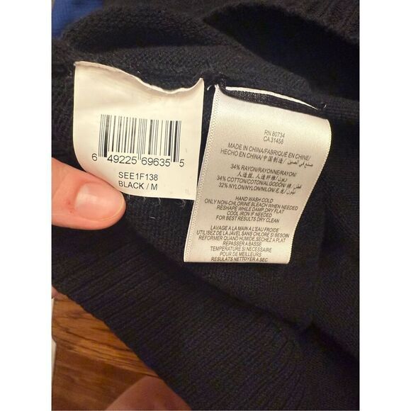 BCBGmaxazria cowl neck black knit sweater dress size Medium - Picture 5 of 6